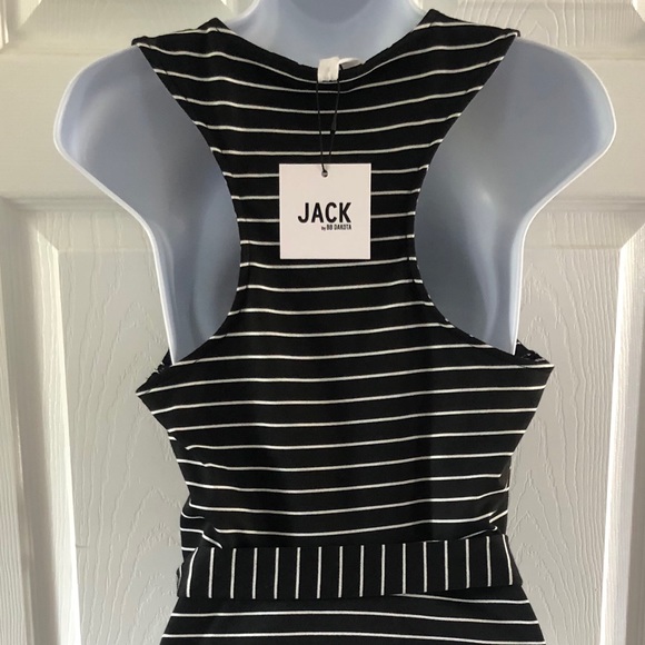 Super Flattering Black and White Striped Dress - Picture 3 of 6